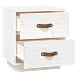 thumbnail of Table de chevet Blanc 40x34x45 cm Bois de pin massif – Modèle Émeraude Nuit