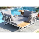 thumbnail of Salon de jardin 4 places en bois d'acacia et aluminium blanc - TOKYO