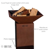 thumbnail of Ciotola da fuoco Corten Auvergnat Normale Quadrata 62 Ciotola Singola