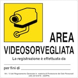 thumbnail of cartello alluminio 160x160 mm area videosorvegliata - la registrazione e' effettuata da... per fini di…