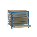 thumbnail of SimonRack Bancada de trabalho para oficina com gavetas, 1210x760 mm, 6 gavetas, Capacidade de carga 600 kg, Azul - BT-5