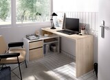 thumbnail of Dmora Scrivania Gardena, Scrittoio multiposizione da ufficio o cameretta, Tavolo da studio angolare multiuso, 139x92h75 cm, Bianco e Rovere