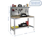 thumbnail of SimonRack Établi d’atelier, 1510x610 mm, panneau perforé, Charge 600 kg, Galvanisé - BT-3