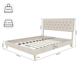 thumbnail of Polsterbett 140x200 aus Samt mit Stauraum, gepolstertes Kopfteil, stabiler Holzrahmen mit Lattenrost, modernes Design Beige