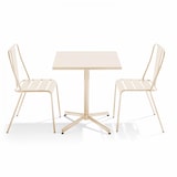 thumbnail of Set di tavolo e 2 sedie reclinabili da giardino color avorio - Oviala