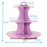 thumbnail of Intirilife Etagere aus Karton mit 3 Ebenen in Lila - 30 / 24.5 / 18.5 x 33 cm - Tortenständer aus Pappe, Muffinständer Cupcake Ständer