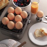 thumbnail of Arendo 2-teiliges Frühstücksset - 4-Scheiben Langschlitz Toaster, 8er Eierkocher, Silber