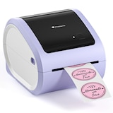 thumbnail of Mini Imprimante Bluetooth Thermique Sans Fil Pour Étiquettes d'Expédition Violet + Blanc YONIS