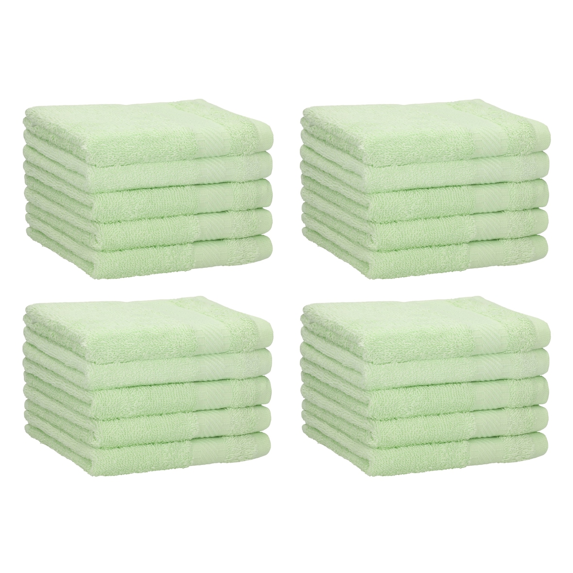 Betz 20 Stück Gästehandtücher PALERMO 100% Baumwolle Größe 30x50 cm Farbe Grün