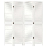 thumbnail of vidaXL Kamerscherm met 4 panelen massief paulowniahout wit