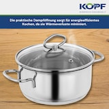 thumbnail of Kopf Topfset Merkur aus Edelstahl - Induktionstöpfe mit Schüttrand, Literskala und Glasdeckel – 6-teilig