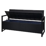 thumbnail of PROREGAL Poly-Rattan 3er Sitzbank | HxBxT 87x164x57cm | Gartenbank Truhenbank | Anthrazit | Kissen Schwarz | Staufach Aufbewahrung Sitzkissen