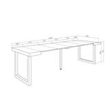 thumbnail of Consolle allungabile, Tavolo consolle allungabile, 262x90x73cm, Per 12 persone, Gambe in legno, Stile moderno, Bianco _ 371_49