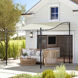 thumbnail of Outsunny Pergola Addossata Ricurva in Metallo Poliestere Bianco Crema