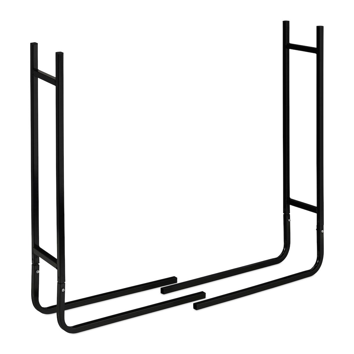 Relaxdays Kaminholzregal, Metall, außen & innen, für Brennholz, moderne Holzstapelhilfe, HxBxT: 91x123x19,5 cm, schwarz