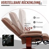 thumbnail of Relaxsessel TV Sessel Kunstleder Braun 100x78x87 cm drehbar mit Liegefunktion 145 Grad Rückenlehne Fußstütze Armlehnen