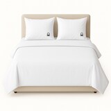 thumbnail of Benetton - Conjunto de cama king size de 4 peças: lençol plano (240x290cm), lençol justo (175x200cm), 2 fronhas (50x80cm) 100% algodão branco