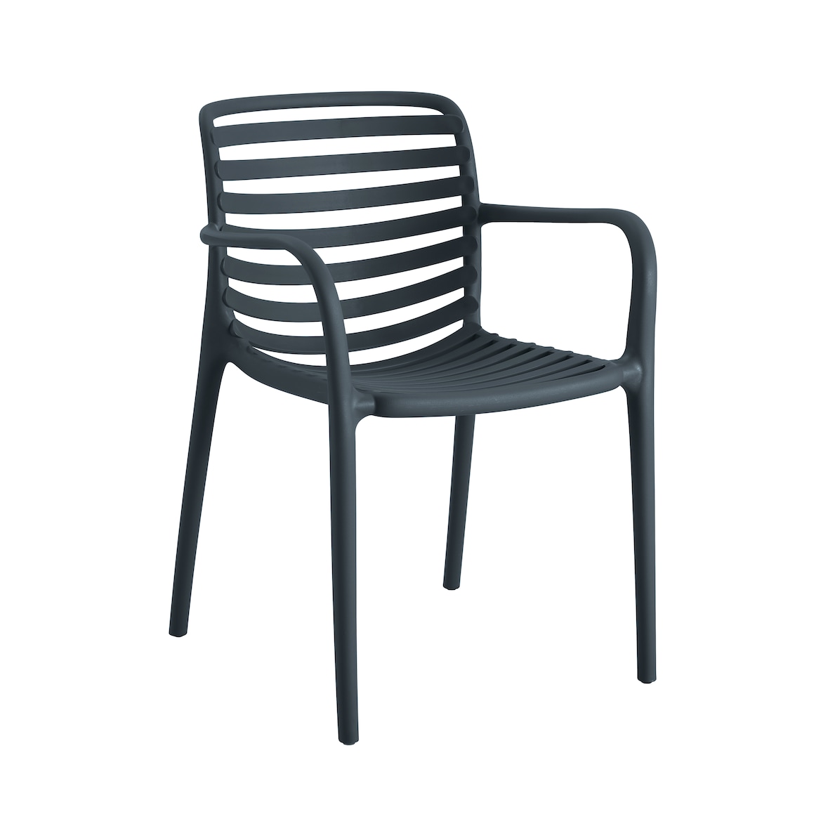 METRO PROFESSIONAL Cadeira de exterior empilhável Elaria, com braços, plástico, preto