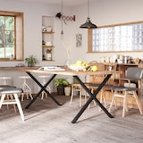 thumbnail of Conjunto de 2 Patas para Mesa Estilo Industrial 80x72 cm en Forma de X Patas de Muebles de Acero para Soporte con Protectores Tornillos de Montaje