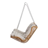 thumbnail of Merax Schaukelbank 2-Sitzer PE-Rattan, Hängeschaukel Garten, mit Kissen & 2 Ketten, abnehmbar waschbar, Beige