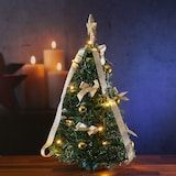 thumbnail of LED Weihnachtsbaum Tannenbaum dekoriert mit Lichterkette H: 50,5cm grün/gold