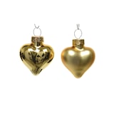 thumbnail of 12 Glasherzen 4cm Christbaumschmuck Weihnachtskugeln Weihnachtsbaumschmuck Herzen Christbaumkugeln aus Glas Hellgold