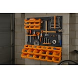 thumbnail of Gereedschapshouderpaneel 66 x 78 x 1,7 cm 4 geperforeerde panelen 15 kleine - 12 grote bakken 38 haken INTEC wandplank