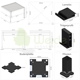 thumbnail of Weide Deluxe | Wand Pergola | Voll Aluminium | 3,6 x 4 M | Lamellendach anthrazit
