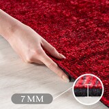 thumbnail of Carpetsale24 Baumwolle Teppich Rot 200x290 cm  Waschbar Vintage Kelim Kurzflor Rutschfest & Weich Einfarbig Meliert Für Wohnzimmer Schlafzimmer