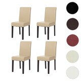 thumbnail of 4er-Set Esszimmerstuhl Stuhl Küchenstuhl klassisch und zeitlos FSC®-zertifiziert | HxBxT 90x43x56cm | Kunstleder | Sitzhöhe 45cm | Creme helle Beine