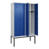 thumbnail of C+P Doppel-Spind Classic PLUS, Gestell, 4 Abteile, HxBxT 212x120x50cm, Sicherheitsdrehriegel, Hellgrau/Enzianblau von PROREGAL