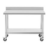 thumbnail of Table Inox 120x70cm - Avec Roulettes et Dosseret - Equipementpro