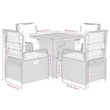 thumbnail of vidaXL 5-tlg. Garten-Essgruppe mit Kissen Grau Poly Rattan