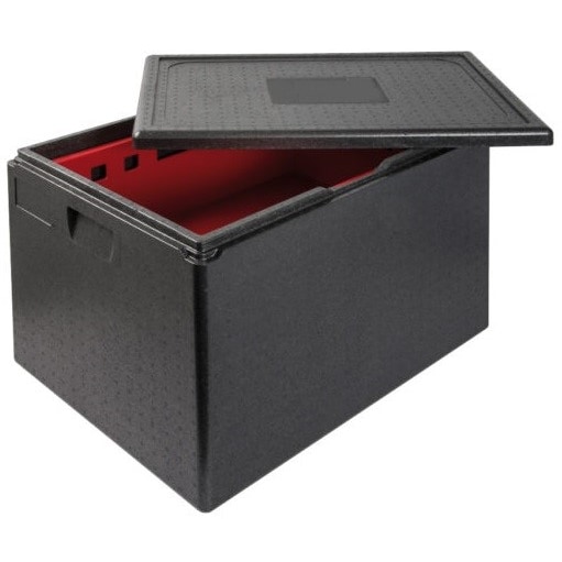 Contenitore isotermico 105L in polipropilene nero EPP/PPE per il trasporto di contenitori 60 x 40cm - Apertura superiore - T°C da -40°C a +100°C