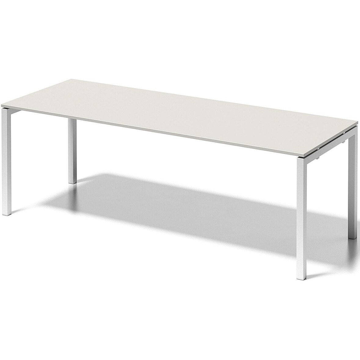 Schreibtisch Cito BxTxH 220x80x74cm grauweiß Gestell verkehrsweiß