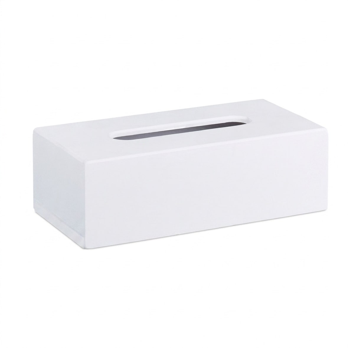Relaxdays Tücherbox Bambus, Taschentuchbox mit Schiebeboden, Tissue Box für Taschentücher, HxBxT: 7,5 x 24 x 12 cm, weiß