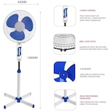 thumbnail of Ventilador de pedestal de 16 pulgadas,  Ajustable, 3 velocidades