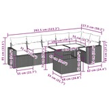 thumbnail of vidaXL 7-teiliges Gartensofa-Set mit Kissen, braun, Polyrattan