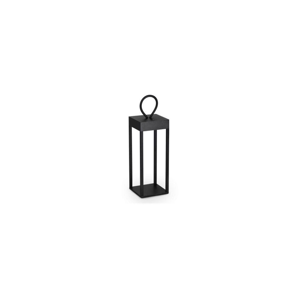 enya, oplaadbare buitenlantaarn in zwart aluminium, ideal lux