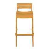 thumbnail of Set van 4 mosterdgele kunststof terrasstoelen