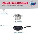 thumbnail of Ensemble de 1 Poêle de cuisson 20 cm et 1 faitout 12 cm Elo Prima Brillant