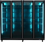 thumbnail of Romux® Gefrierschrank MD 2200 Liter 4 Türen Schwarz mit Belüftet | Professioneller Gefrierschrank mit Glastür & LED