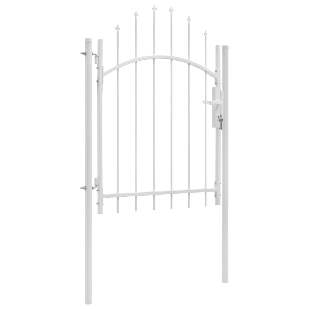 Puerta de jardín de acero blanco 1x2 m