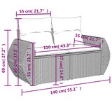 thumbnail of vidaXL 9-tlg. Garten-Sofagarnitur mit Kissen Hellgrau Poly Rattan