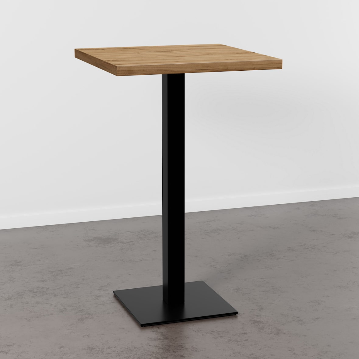 Gastro Stehtisch 70x70 cm | Eiche Rom Natur | Gusseisengestell