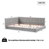 thumbnail of Polsterbett 140x200 mit Lattenrost – klassisches, gepolstertes Schlafzimmerbett aus hautsympathischem Samt, flexibel und komfortabel Grau