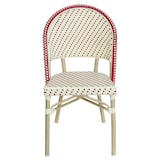 thumbnail of Chaise de terrasse bistrot parisien en aluminium et rotin rouge