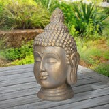 thumbnail of ECD Germany Buddha Kopf Statue 74,5 cm Bronzeoptik Polyresin Dekofigur Skulptur Meditation Yoga Innen Außen