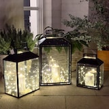 thumbnail of 3er Gartenlaternen Laternen Metall Windlicht Schwarz H28/35/44cm