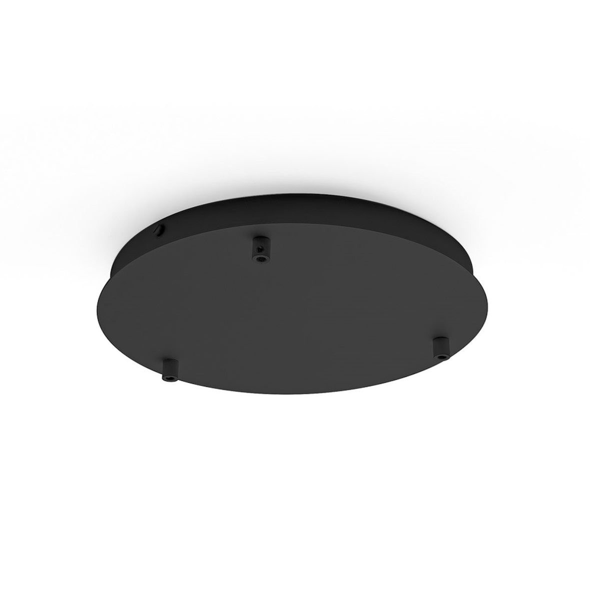 Rosone tondo in metallo Alice nero IP20 per lampade a sospensione - Base da soffitto moderna, attacco 3 fori, facile installazione